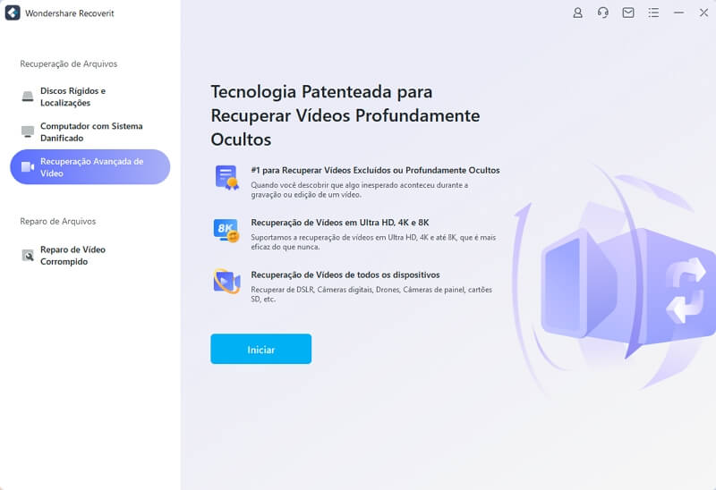 wondershare recoverit para recuperar vídeos
